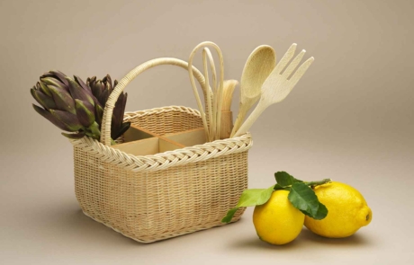 Gerbera-cestino-portaposate-midollino Gerbera-cestino-porta-posate-midollino